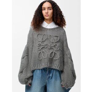 Loewe Anagram Sweater In Mohair In Grey